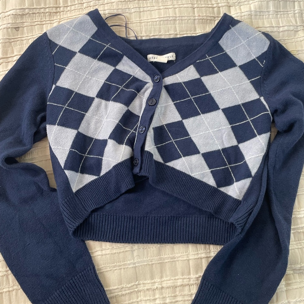 American Eagle Plaid Cropped Top